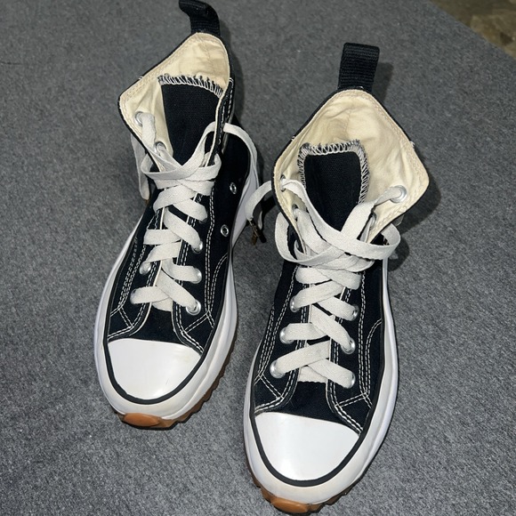Converse Run Star Hike Platform Sneakers Mens 4.5 Womens 6 Black High-Top Canvas - Picture 2 of 7